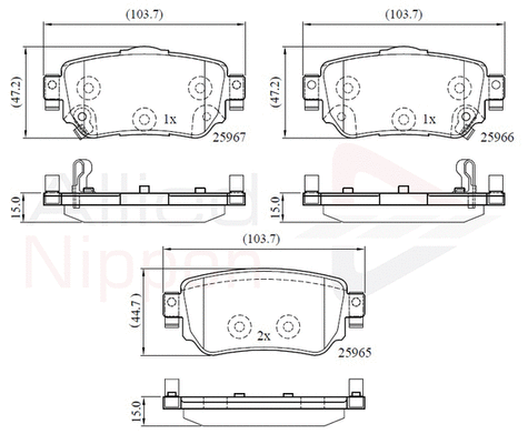 Brake Pad Set, disc brake (ADB32277)