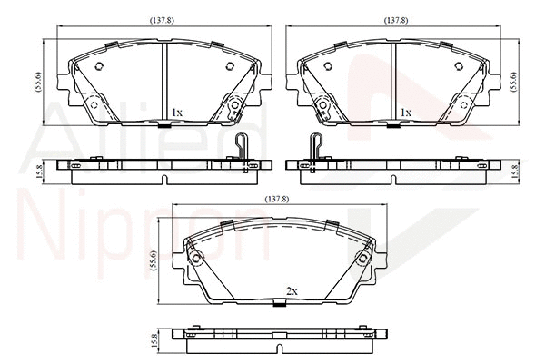 Brake Pad Set, disc brake (ADB32856)