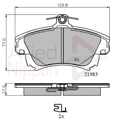 Brake Pad Set, disc brake (ADB3813)