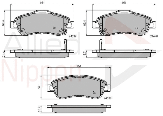 Brake Pad Set, disc brake (ADB31705)
