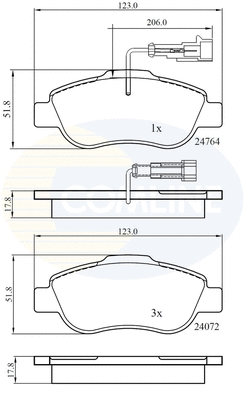Brake Pad Set, disc brake (CBP11785)