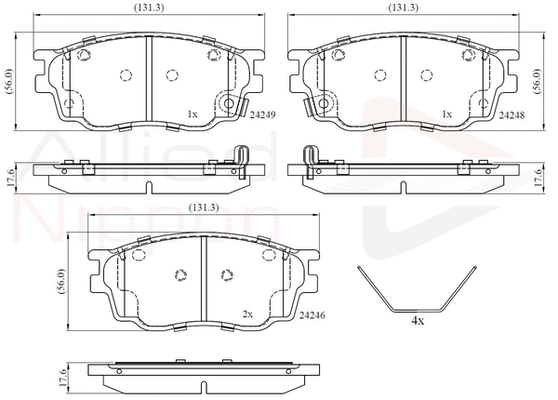 Brake Pad Set, disc brake (ADB3948)