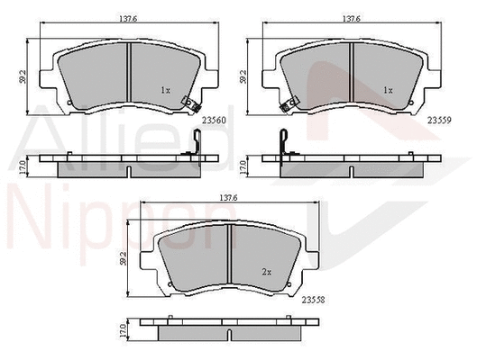 Brake Pad Set, disc brake (ADB3722)