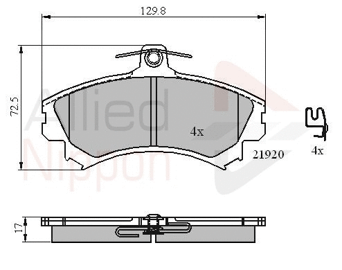 Brake Pad Set, disc brake (ADB31304)