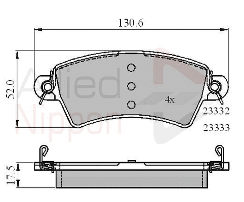 Brake Pad Set, disc brake (ADB01549)