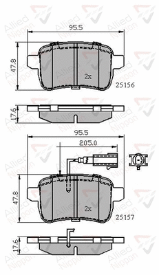 Brake Pad Set, disc brake (ADB12103)