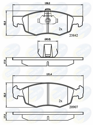 Brake Pad Set, disc brake (CBP01221)