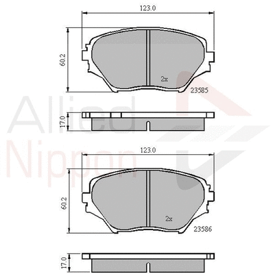 Brake Pad Set, disc brake (ADB0944)