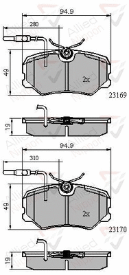 Brake Pad Set, disc brake (ADB11098)