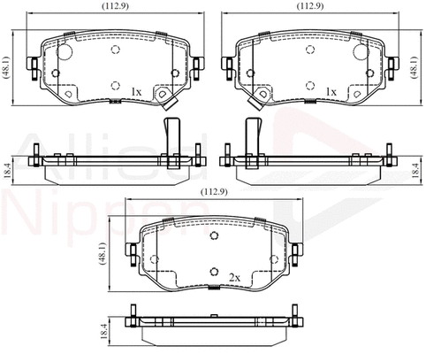 Brake Pad Set, disc brake (ADB32458)