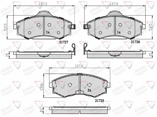 Brake Pad Set, disc brake (ADB31741)
