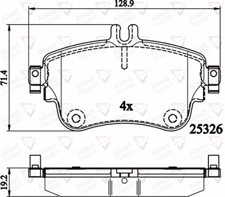Brake Pad Set, disc brake (ADB02151)