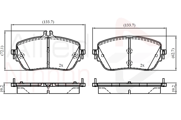 Brake Pad Set, disc brake (ADB02844)