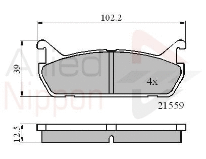 Brake Pad Set, disc brake (ADB0875)