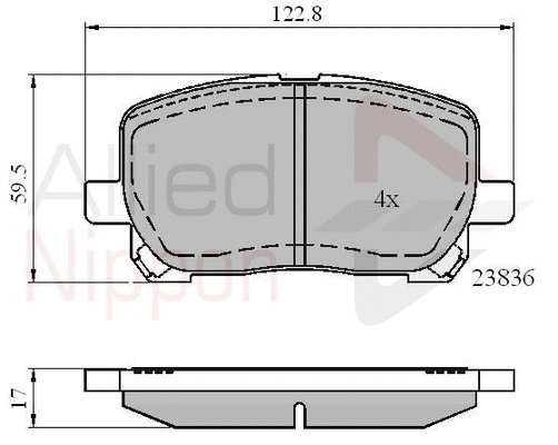 Brake Pad Set, disc brake (ADB01132)