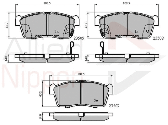 Brake Pad Set, disc brake (ADB31113)