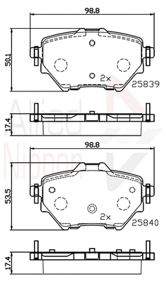 Brake Pad Set, disc brake (ADB32234)