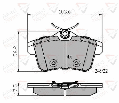 Brake Pad Set, disc brake (ADB02045)