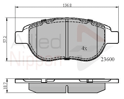 Brake Pad Set, disc brake (ADB01038)