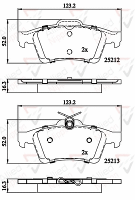 Brake Pad Set, disc brake (ADB01629)