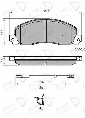 Brake Pad Set, disc brake (ADB21048)