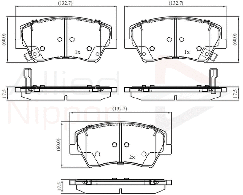 Brake Pad Set, disc brake (ADB32343)