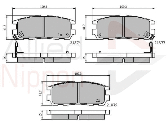 Brake Pad Set, disc brake (ADB3461)