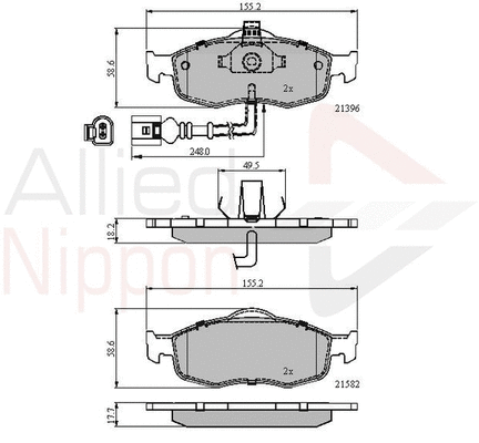 Brake Pad Set, disc brake (ADB1514)