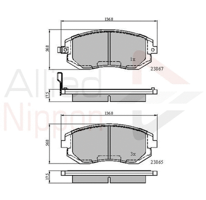Brake Pad Set, disc brake (ADB31208)