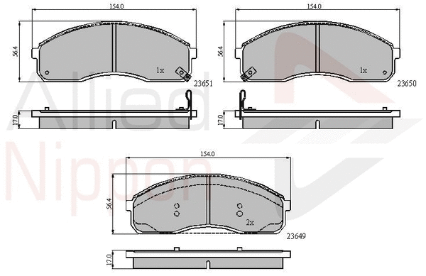 Brake Pad Set, disc brake (ADB3968)