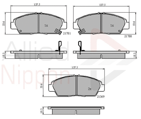 Brake Pad Set, disc brake (ADB3446)