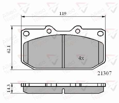 Brake Pad Set, disc brake (ADB0829)