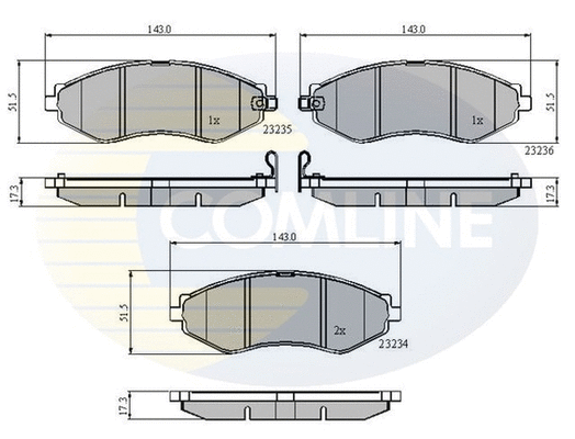Brake Pad Set, disc brake (CBP31188)