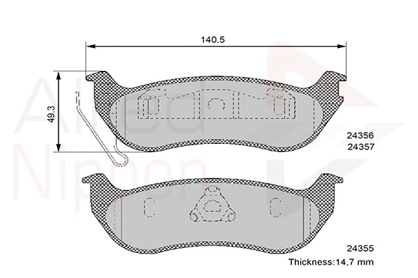 Brake Pad Set, disc brake (ADB36087)