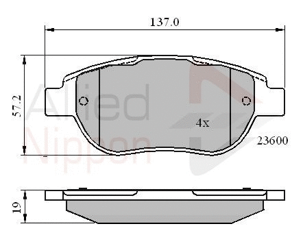 Brake Pad Set, disc brake (ADB01748)