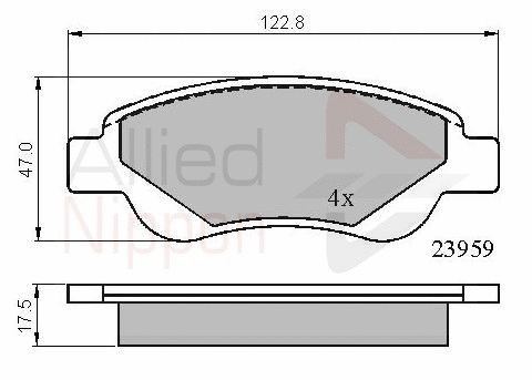Brake Pad Set, disc brake (ADB01552)