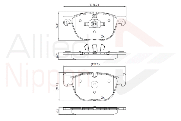 Brake Pad Set, disc brake (ADB06003)