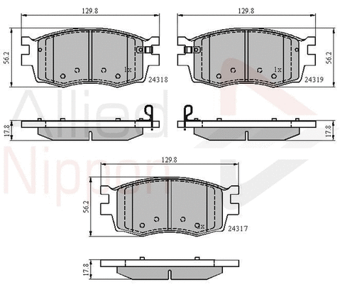 Brake Pad Set, disc brake (ADB31519)