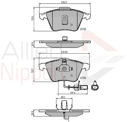 Brake Pad Set, disc brake (ADB11200)
