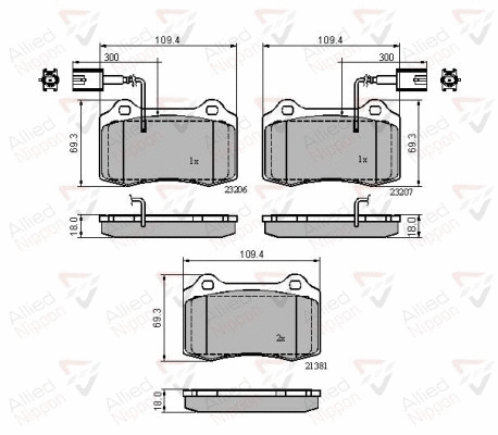 Brake Pad Set, disc brake (ADB11758)