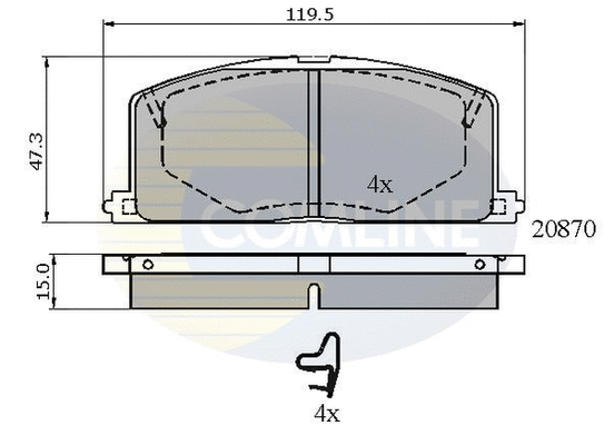 Brake Pad Set, disc brake (CBP3163)