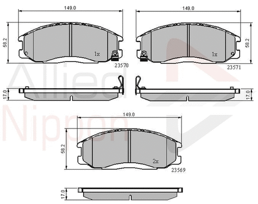 Brake Pad Set, disc brake (ADB3938)