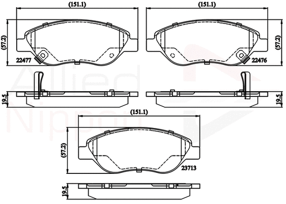 Brake Pad Set, disc brake (ADB32213)