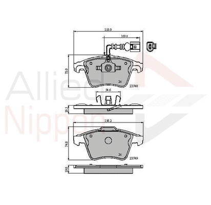 Brake Pad Set, disc brake (ADB11311)