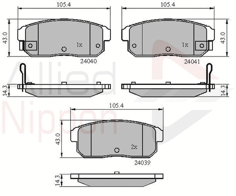 Brake Pad Set, disc brake (ADB31283)