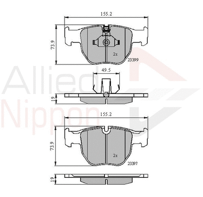 Brake Pad Set, disc brake (ADB01157)