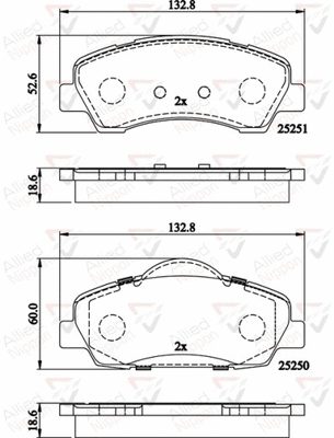 Brake Pad Set, disc brake (ADB02199)
