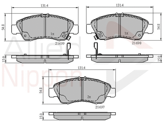 Brake Pad Set, disc brake (ADB3556)