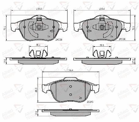 Brake Pad Set, disc brake (ADB02019)