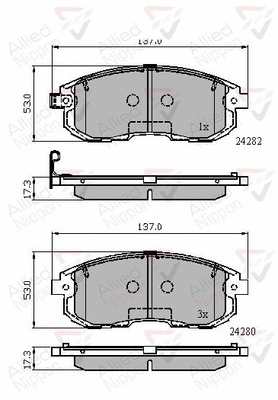 Brake Pad Set, disc brake (ADB32025)